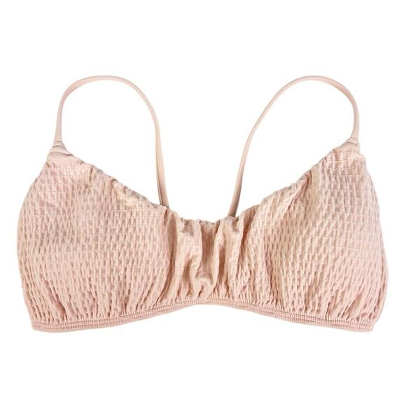 Hollister Other - Hollister Light Pink Smocked Bikini Top Cross Back Size Small